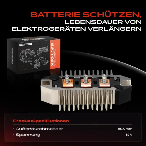 Gleichrichter, Generator 14 V Frankberg 5481FB0061632 Bild Gleichrichter, Generator 14 V Frankberg 5481FB0061632