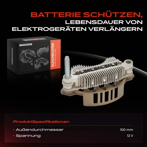 Gleichrichter, Generator 12 V Frankberg 5481FB0061638 Bild Gleichrichter, Generator 12 V Frankberg 5481FB0061638