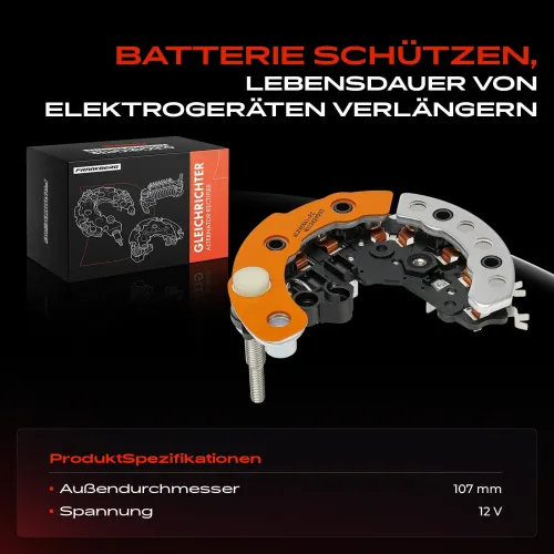 Gleichrichter, Generator 12 V Frankberg 5481FB0061657 Bild Gleichrichter, Generator 12 V Frankberg 5481FB0061657