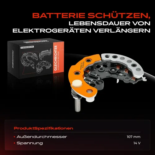 Gleichrichter, Generator 14 V Frankberg 5481FB0061662 Bild Gleichrichter, Generator 14 V Frankberg 5481FB0061662