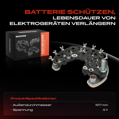 Gleichrichter, Generator 12 V Frankberg 5481FB0061663 Bild Gleichrichter, Generator 12 V Frankberg 5481FB0061663