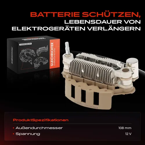 Gleichrichter, Generator 12 V Frankberg 5481FB0061664 Bild Gleichrichter, Generator 12 V Frankberg 5481FB0061664