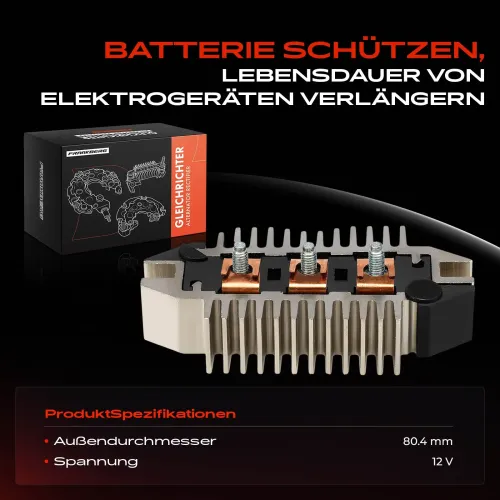 Gleichrichter, Generator 12 V Frankberg 5481FB0061665 Bild Gleichrichter, Generator 12 V Frankberg 5481FB0061665