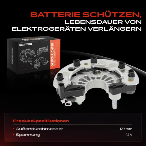 Gleichrichter, Generator 12 V Frankberg 5481FB0061672 Bild Gleichrichter, Generator 12 V Frankberg 5481FB0061672