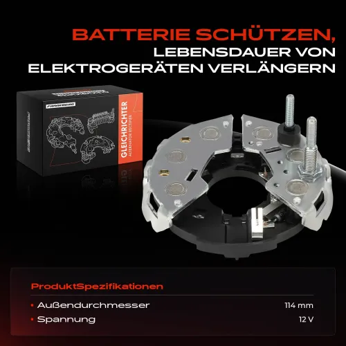 Gleichrichter, Generator 12 V Frankberg 5481FB0061681 Bild Gleichrichter, Generator 12 V Frankberg 5481FB0061681
