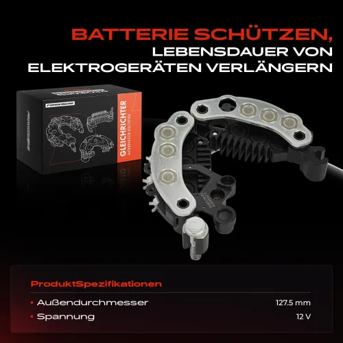 Gleichrichter, Generator 12 V Frankberg 5481FB0061683 Bild Gleichrichter, Generator 12 V Frankberg 5481FB0061683