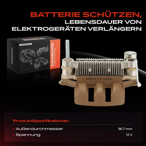 Gleichrichter, Generator 12 V Frankberg 5481FB0061697 Bild Gleichrichter, Generator 12 V Frankberg 5481FB0061697