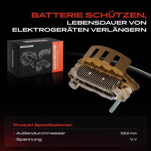Gleichrichter, Generator 14 V Frankberg 5481FB0061699 Bild Gleichrichter, Generator 14 V Frankberg 5481FB0061699