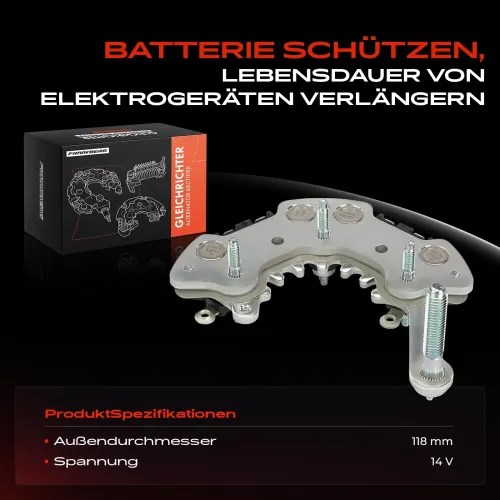 Gleichrichter, Generator 14 V Frankberg 5481FB0061702 Bild Gleichrichter, Generator 14 V Frankberg 5481FB0061702