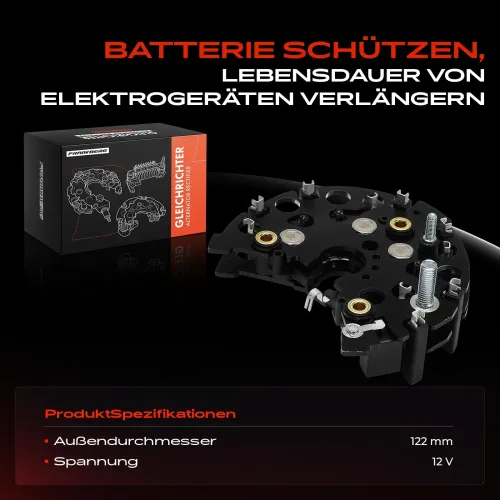 Gleichrichter, Generator 12 V Frankberg 5481FB0061713 Bild Gleichrichter, Generator 12 V Frankberg 5481FB0061713