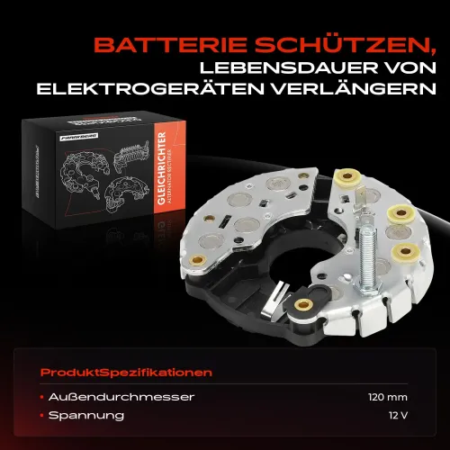Gleichrichter, Generator 12 V Frankberg 5481FB0061738 Bild Gleichrichter, Generator 12 V Frankberg 5481FB0061738