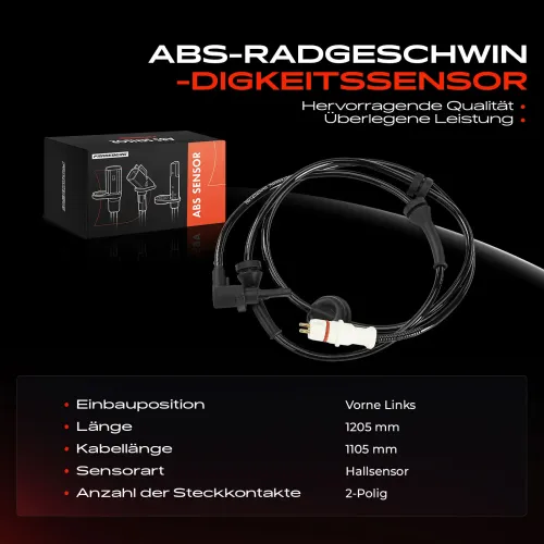 Sensor, Raddrehzahl vorne links Frankberg 5481FB0061817 Bild Sensor, Raddrehzahl vorne links Frankberg 5481FB0061817