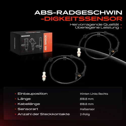 Sensor, Raddrehzahl hinten Frankberg 5481FB0061886 Bild Sensor, Raddrehzahl hinten Frankberg 5481FB0061886