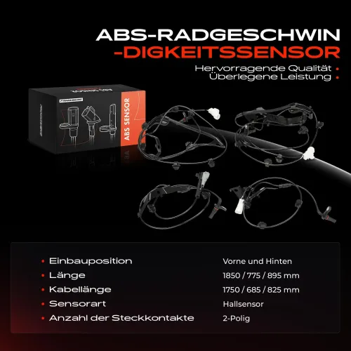 Sensor, Raddrehzahl vorne und hinten Frankberg 5481FB0061889 Bild Sensor, Raddrehzahl vorne und hinten Frankberg 5481FB0061889