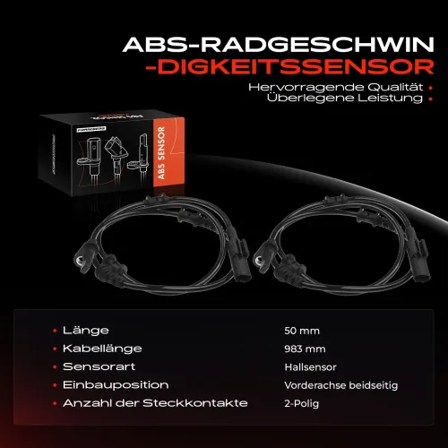 Sensor, Raddrehzahl Vorderachse beidseitig Frankberg 5481FB0062104 Bild Sensor, Raddrehzahl Vorderachse beidseitig Frankberg 5481FB0062104