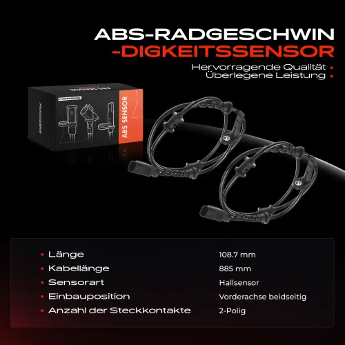 Sensor, Raddrehzahl Vorderachse beidseitig Frankberg 5481FB0062126 Bild Sensor, Raddrehzahl Vorderachse beidseitig Frankberg 5481FB0062126