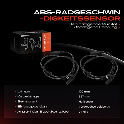 Sensor, Raddrehzahl Vorderachse beidseitig Frankberg 5481FB0062152 Bild Sensor, Raddrehzahl Vorderachse beidseitig Frankberg 5481FB0062152