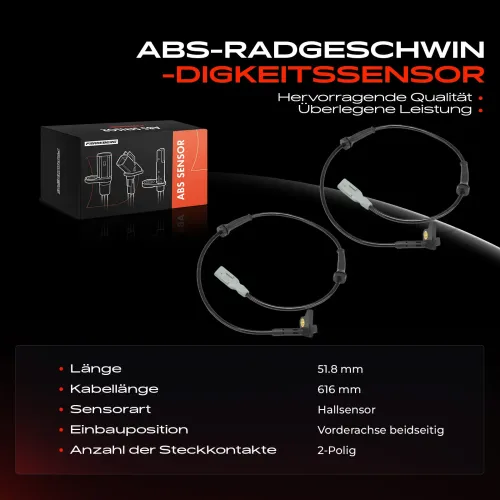 Sensor, Raddrehzahl Vorderachse beidseitig Frankberg 5481FB0062224 Bild Sensor, Raddrehzahl Vorderachse beidseitig Frankberg 5481FB0062224