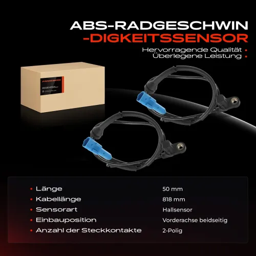 Sensor, Raddrehzahl Vorderachse beidseitig Frankberg 5481FB0062264 Bild Sensor, Raddrehzahl Vorderachse beidseitig Frankberg 5481FB0062264