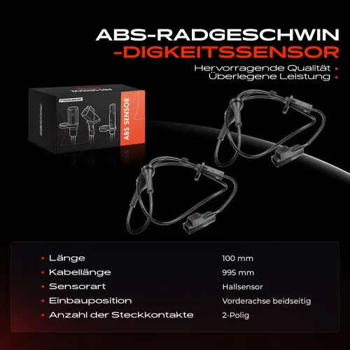 Sensor, Raddrehzahl Vorderachse beidseitig Frankberg 5481FB0062333 Bild Sensor, Raddrehzahl Vorderachse beidseitig Frankberg 5481FB0062333