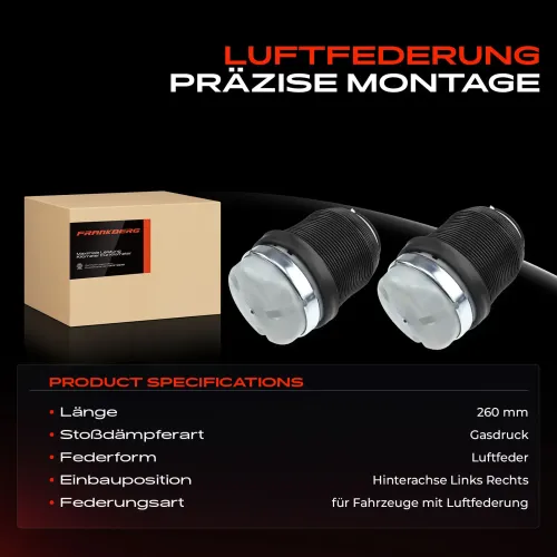 Luftfeder, Fahrwerk Hinterachse beidseitig Frankberg 5481FB0062392 Bild Luftfeder, Fahrwerk Hinterachse beidseitig Frankberg 5481FB0062392