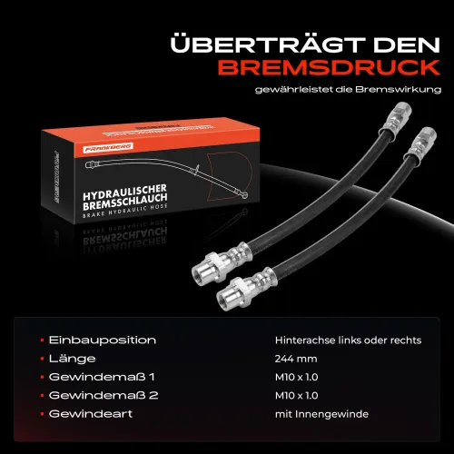 Bremsschlauch Hinterachse Frankberg 5481FB0062566 Bild Bremsschlauch Hinterachse Frankberg 5481FB0062566