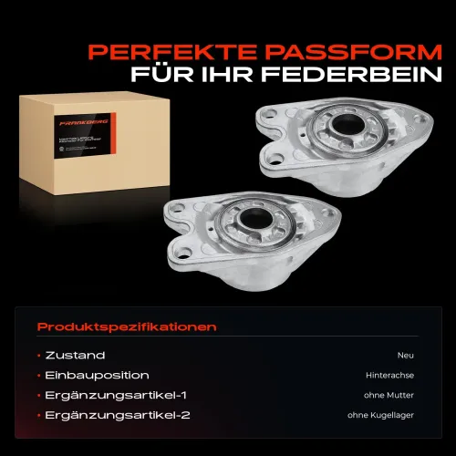 Federbeinstützlager Hinterachse beidseitig Frankberg 5481FB0064572 Bild Federbeinstützlager Hinterachse beidseitig Frankberg 5481FB0064572