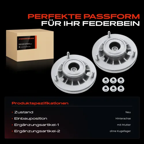 Federbeinstützlager Hinterachse beidseitig Frankberg 5481FB0064583 Bild Federbeinstützlager Hinterachse beidseitig Frankberg 5481FB0064583