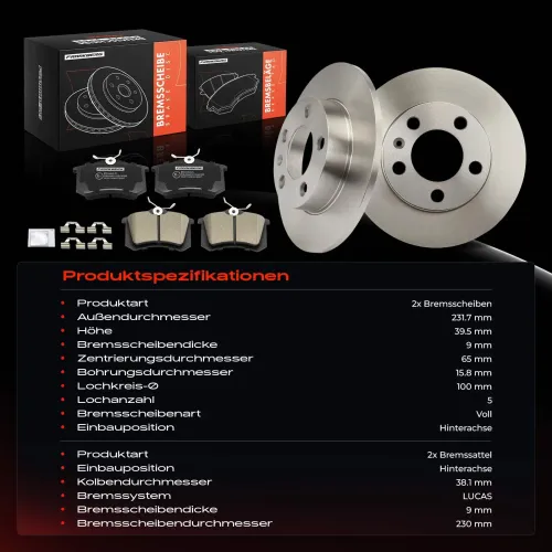 Bremsensatz, Scheibenbremse Frankberg 5481FB0064720 Bild Bremsensatz, Scheibenbremse Frankberg 5481FB0064720