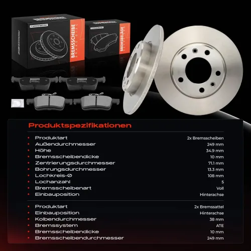 Bremsensatz, Scheibenbremse Frankberg 5481FB0064740 Bild Bremsensatz, Scheibenbremse Frankberg 5481FB0064740