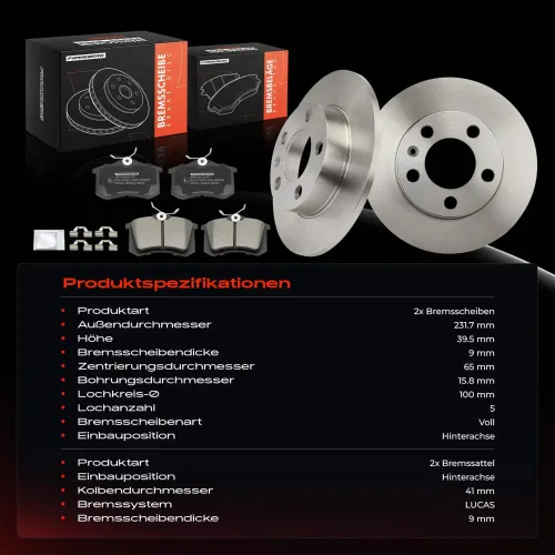 Bremsensatz, Scheibenbremse Frankberg 5481FB0064750 Bild Bremsensatz, Scheibenbremse Frankberg 5481FB0064750