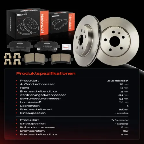 Bremsensatz, Scheibenbremse Frankberg 5481FB0064777 Bild Bremsensatz, Scheibenbremse Frankberg 5481FB0064777