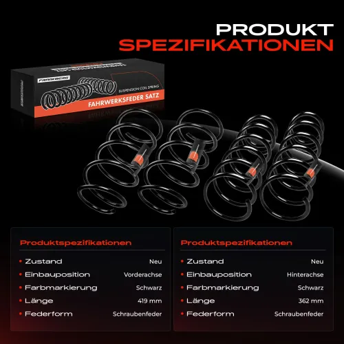 Fahrwerksfeder vorne und hinten Frankberg 5481FB0065154 Bild Fahrwerksfeder vorne und hinten Frankberg 5481FB0065154