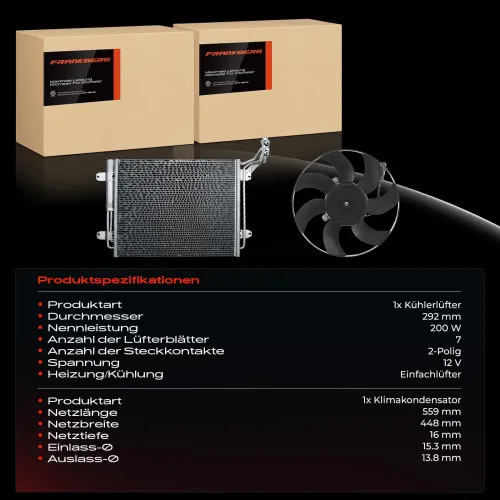 Kondensator, Klimaanlage Frankberg 5481FB0065562 Bild Kondensator, Klimaanlage Frankberg 5481FB0065562