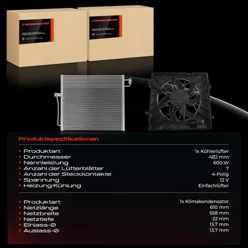 Kondensator, Klimaanlage Frankberg 5481FB0065566 Bild Kondensator, Klimaanlage Frankberg 5481FB0065566