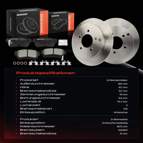 Bremsensatz, Scheibenbremse Frankberg 5481FB0065655 Bild Bremsensatz, Scheibenbremse Frankberg 5481FB0065655