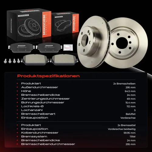 Bremsensatz, Scheibenbremse Frankberg 5481FB0065656 Bild Bremsensatz, Scheibenbremse Frankberg 5481FB0065656