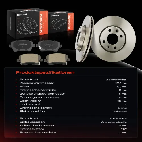 Bremsensatz, Scheibenbremse Frankberg 5481FB0065664 Bild Bremsensatz, Scheibenbremse Frankberg 5481FB0065664