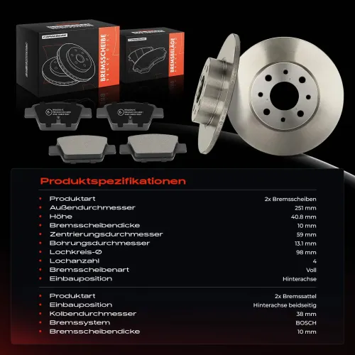 Bremsensatz, Scheibenbremse Frankberg 5481FB0065671 Bild Bremsensatz, Scheibenbremse Frankberg 5481FB0065671