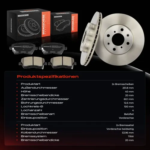 Bremsensatz, Scheibenbremse Frankberg 5481FB0065678 Bild Bremsensatz, Scheibenbremse Frankberg 5481FB0065678