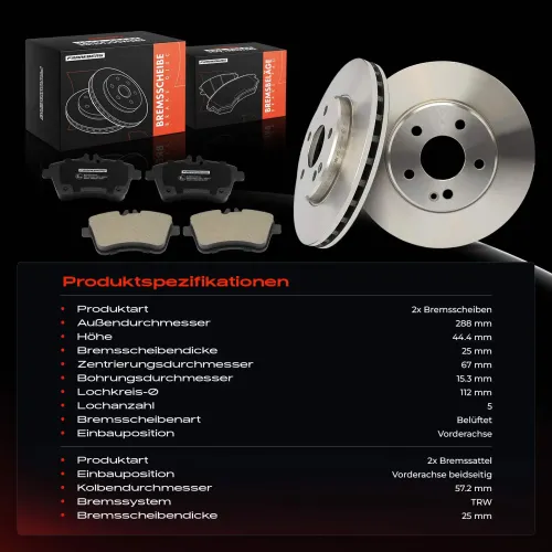 Bremsensatz, Scheibenbremse Frankberg 5481FB0065679 Bild Bremsensatz, Scheibenbremse Frankberg 5481FB0065679