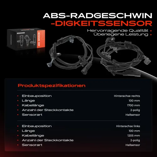 Sensor, Raddrehzahl Hinterachse beidseitig Frankberg 5481FB0066080 Bild Sensor, Raddrehzahl Hinterachse beidseitig Frankberg 5481FB0066080
