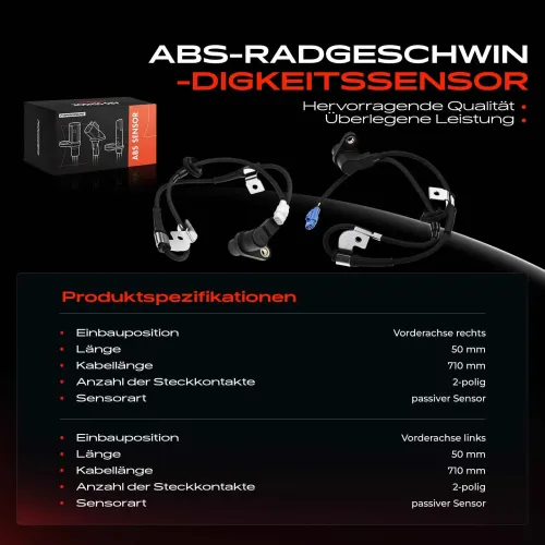 Sensor, Raddrehzahl Vorderachse beidseitig Frankberg 5481FB0066113 Bild Sensor, Raddrehzahl Vorderachse beidseitig Frankberg 5481FB0066113
