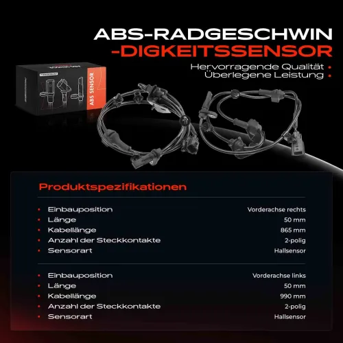 Sensor, Raddrehzahl Vorderachse beidseitig Frankberg 5481FB0066120 Bild Sensor, Raddrehzahl Vorderachse beidseitig Frankberg 5481FB0066120