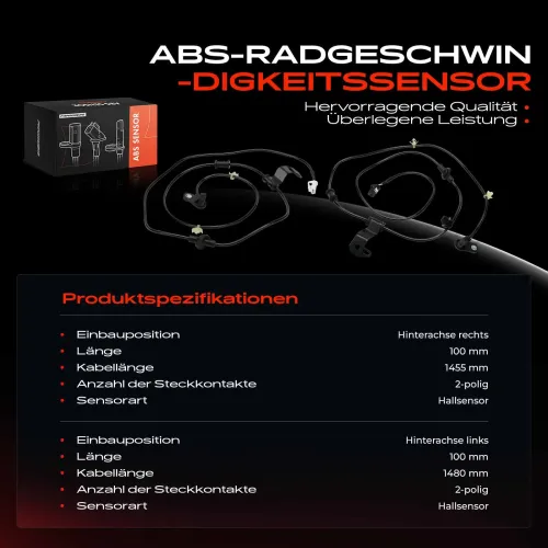 Sensor, Raddrehzahl Hinterachse beidseitig Frankberg 5481FB0066127 Bild Sensor, Raddrehzahl Hinterachse beidseitig Frankberg 5481FB0066127