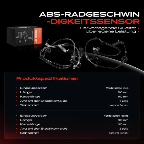 Sensor, Raddrehzahl Vorderachse beidseitig Frankberg 5481FB0066194 Bild Sensor, Raddrehzahl Vorderachse beidseitig Frankberg 5481FB0066194