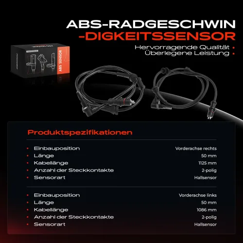 Sensor, Raddrehzahl Vorderachse beidseitig Frankberg 5481FB0066205 Bild Sensor, Raddrehzahl Vorderachse beidseitig Frankberg 5481FB0066205