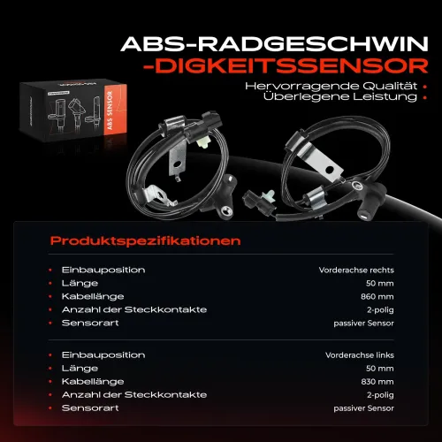 Sensor, Raddrehzahl Vorderachse beidseitig Frankberg 5481FB0066216 Bild Sensor, Raddrehzahl Vorderachse beidseitig Frankberg 5481FB0066216