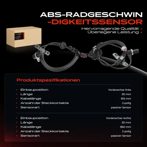 Sensor, Raddrehzahl Vorderachse beidseitig Frankberg 5481FB0066219 Bild Sensor, Raddrehzahl Vorderachse beidseitig Frankberg 5481FB0066219