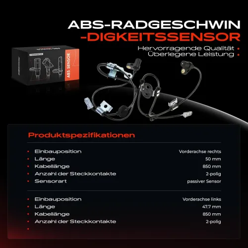 Sensor, Raddrehzahl Vorderachse beidseitig Frankberg 5481FB0066228 Bild Sensor, Raddrehzahl Vorderachse beidseitig Frankberg 5481FB0066228